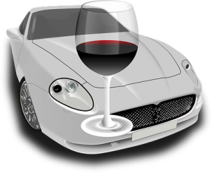 White Car and Glass of Wine